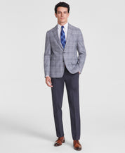 Tommy Hilfiger Mens Modern fit Sport Coat Blazer 42 L Light Grey Plaid Stretch