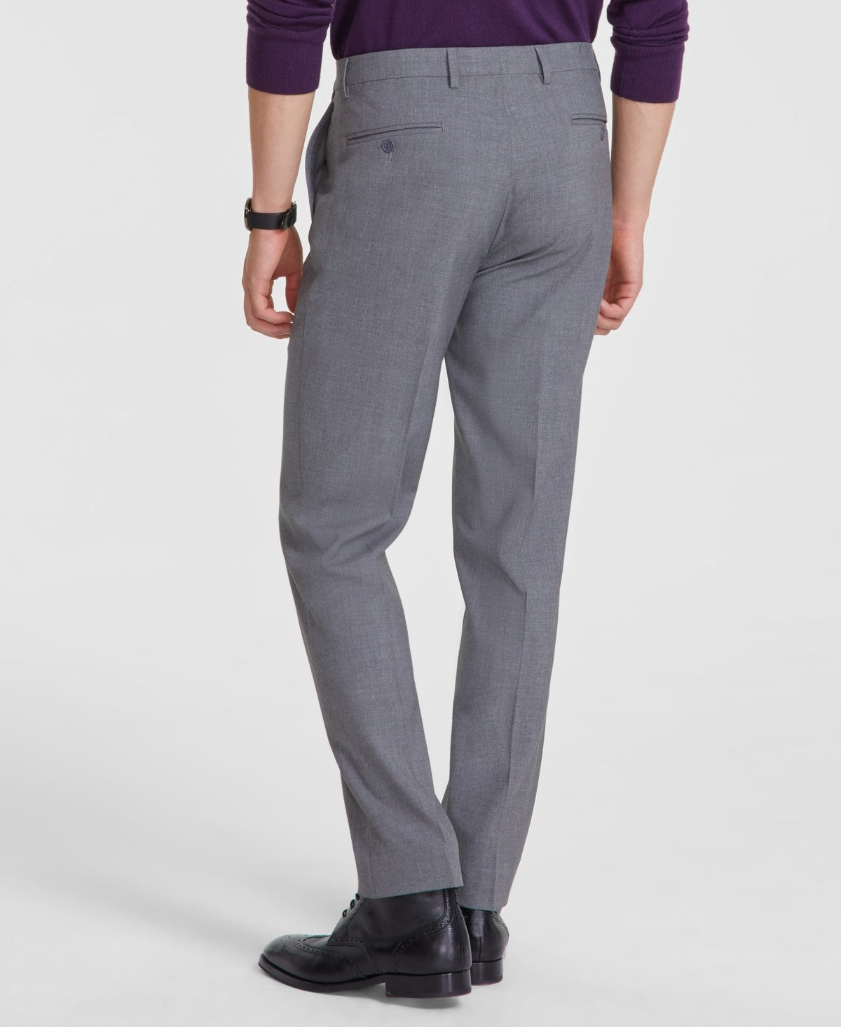 Calvin Klein Mens Slim fit Dress Pants 38 / 30 Mid Grey Solid Stretch