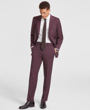 Nautica Mens Modern fit 2 Piece Suit 48 R / 43 Waist Burgundy Red Solid Stretch