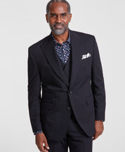 Tayion Mens Classic fit Suit Jacket Blazer 46 L Black Solid
