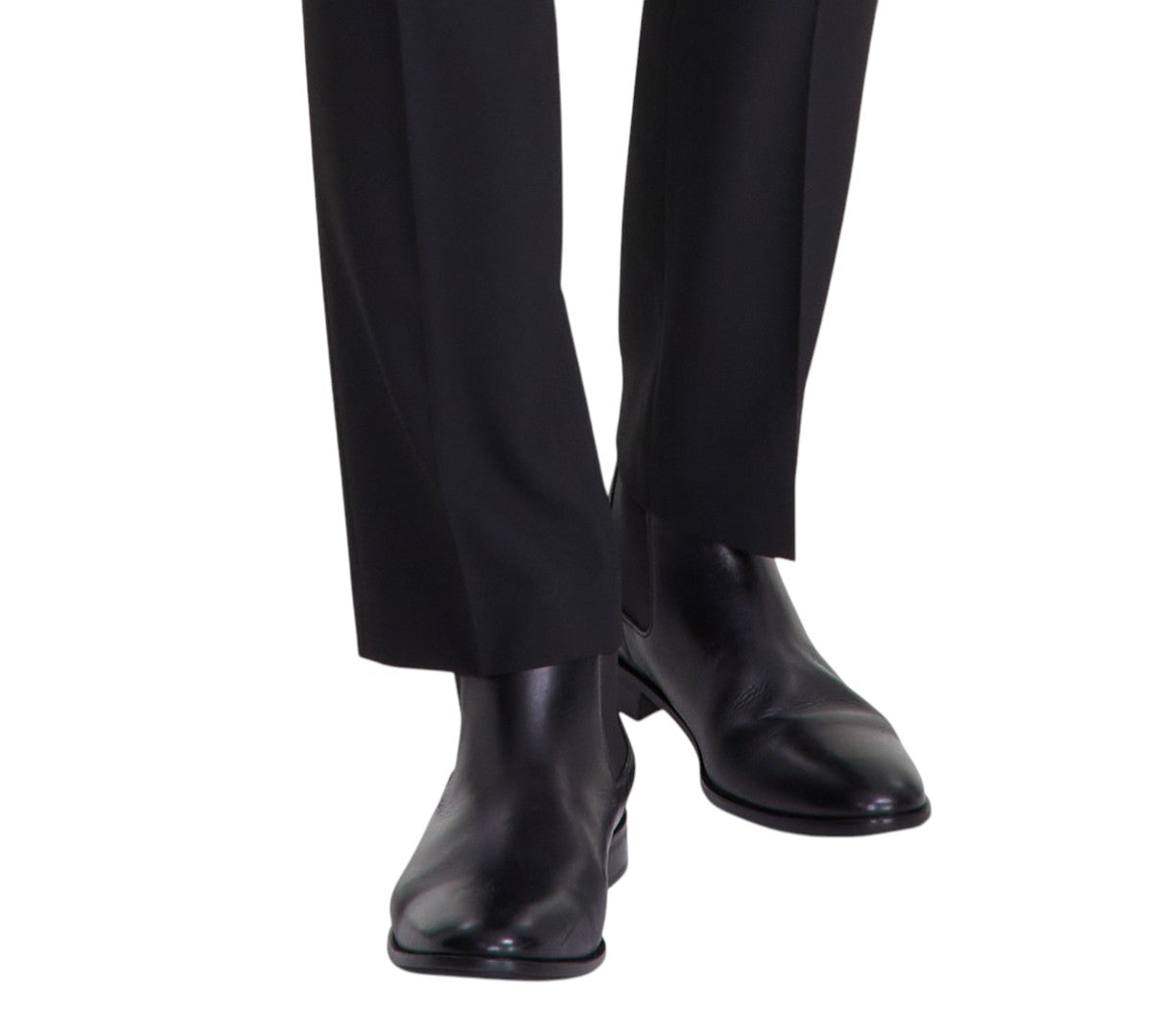 Dkny Mens Modern fit 2 Piece Suit 44 R / 37 Waist Black Solid Stretch