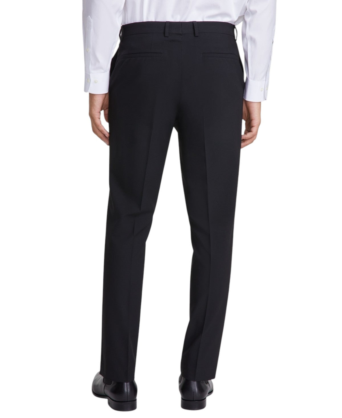 DKNY Mens Modern fit 2 Piece Suit 44 R / 37 Waist Black Solid Stretch