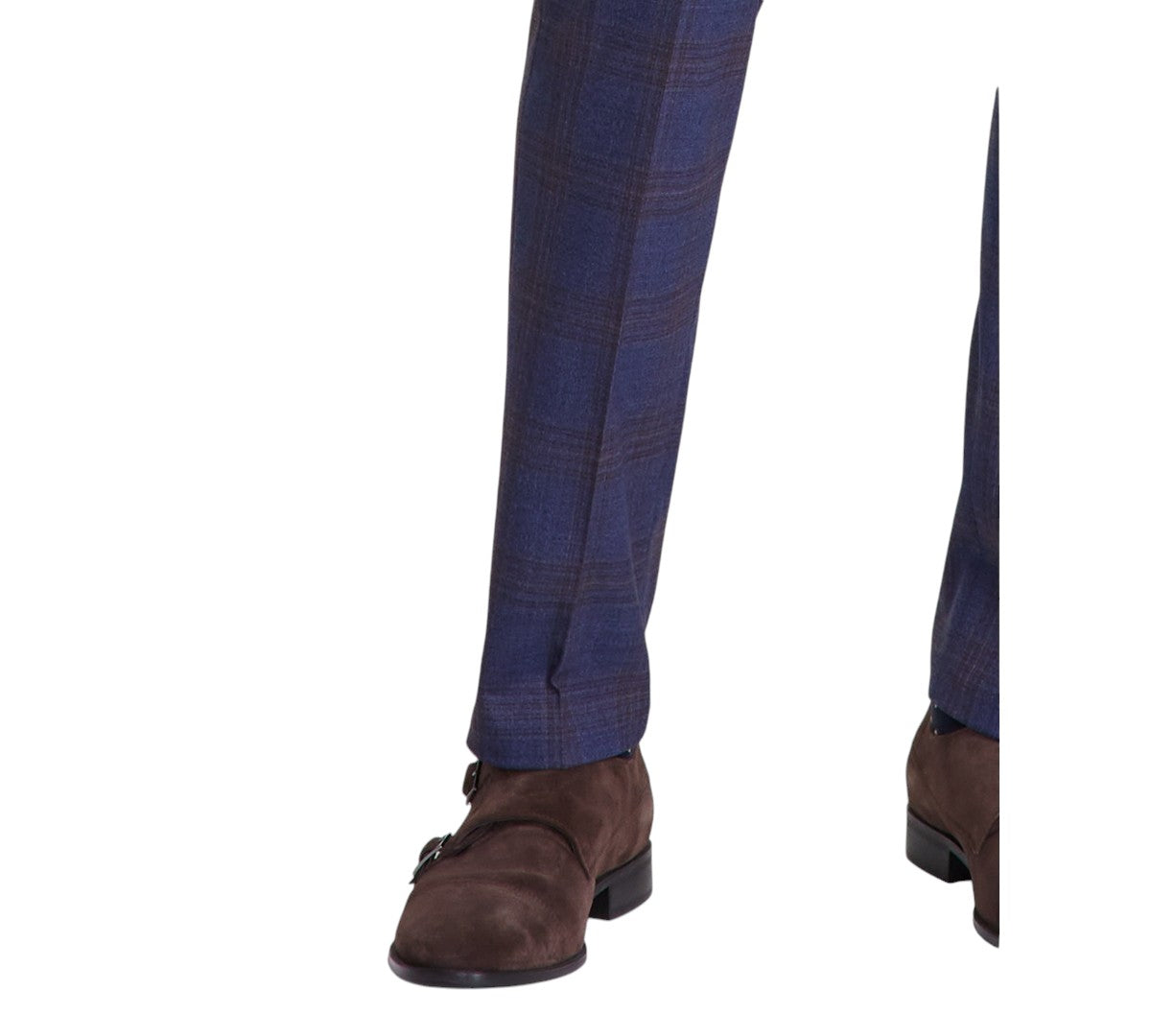 Bar Iii Mens Slim fit  Wool Dress Pants 34 / 30 Navy Blue Plaid