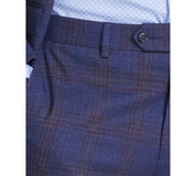 Bar Iii Mens Slim fit  Wool Dress Pants 34 / 30 Navy Blue Plaid