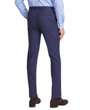Bar Iii Mens Slim fit  Wool Dress Pants 32 / 32 Navy Blue Plaid