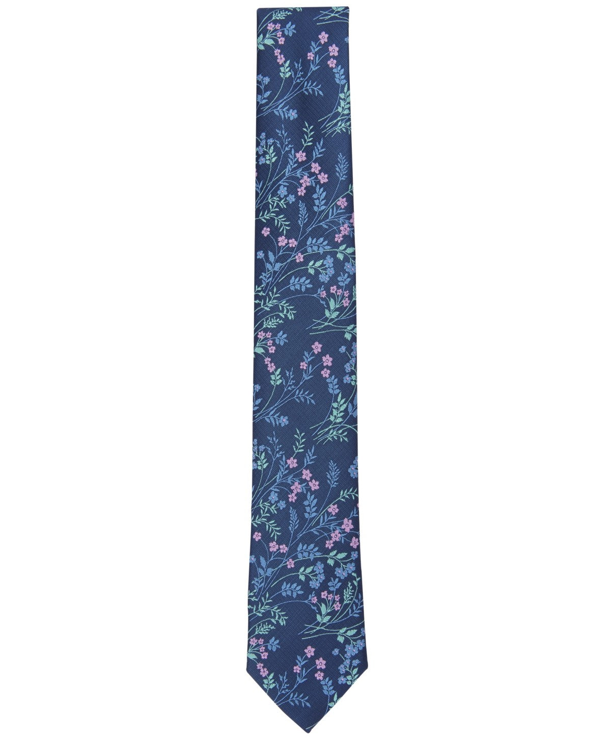 Bar Iii Mens Regular fit Tie Necktie One Size Pink Navy Blue Floral