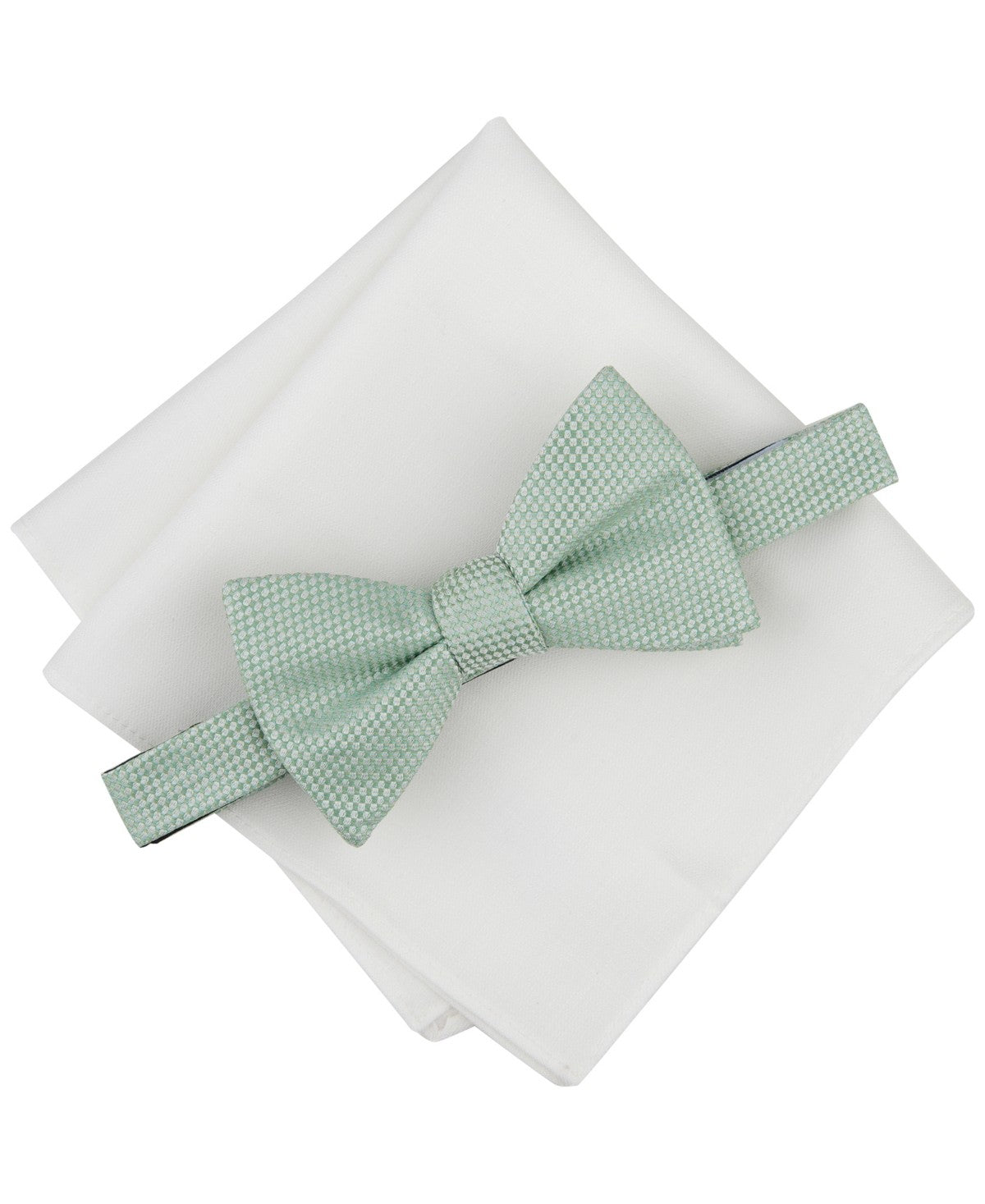 Bar Iii Mens Regular fit Bow Tie Necktie Pocket Square Set One Size Mint Green
