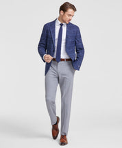 Vince Camuto Mens Slim fit Sport Coat Blazer 46 R Navy Blue Plaid