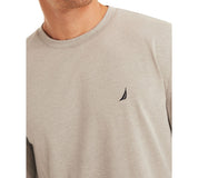 Nautica Mens Long Sleeve Crewneck T-Shirt Gray Heather Medium