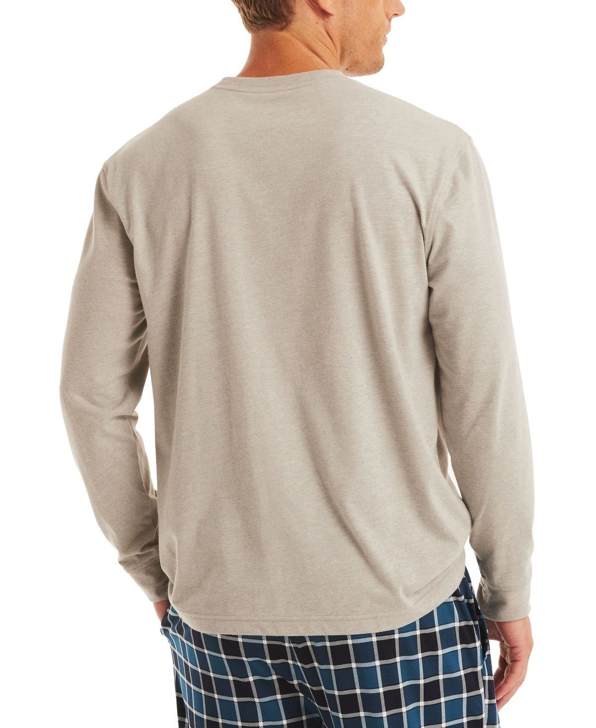 Nautica Mens Long Sleeve Crewneck T-Shirt Gray Heather Medium