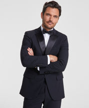 Brooks Brothers Mens Classic fit Tuxedo Jacket Blazer 46 R Black Solid Stretch