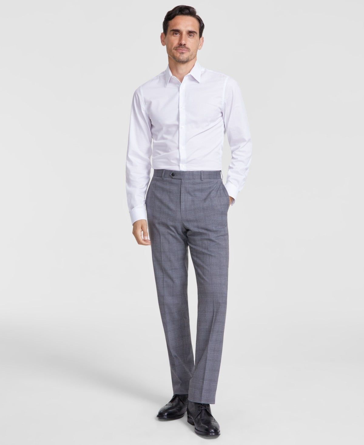 Michael Kors Mens Classic fit Dress Pants 48 / 32 Grey Plaid