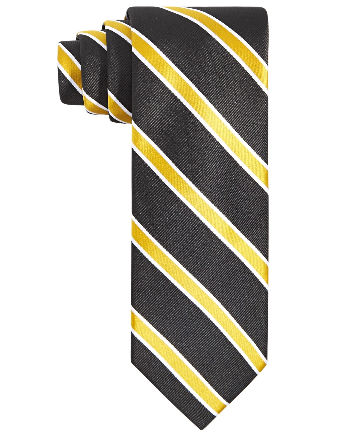 TAYION Mens Classic fit Tie Necktie One Size Yellow Black Alpha Phi Striped