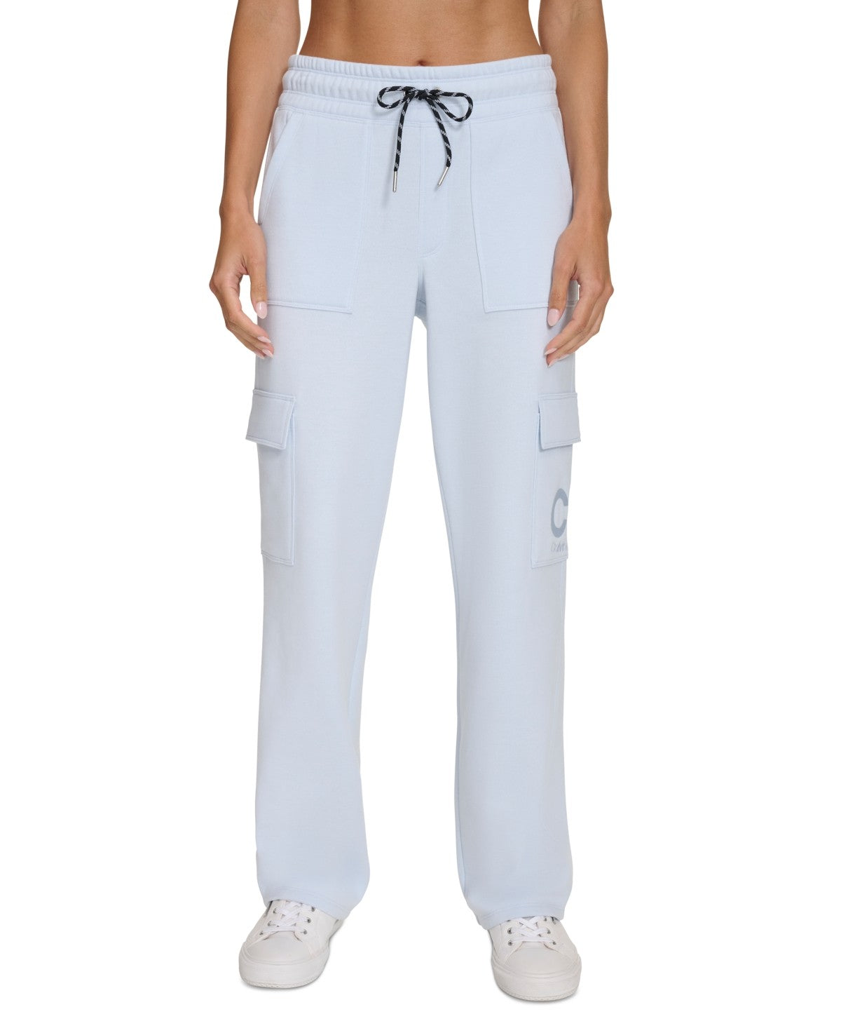 Calvin Klein Women Regular fit Cargo Pants XS Blue Solid