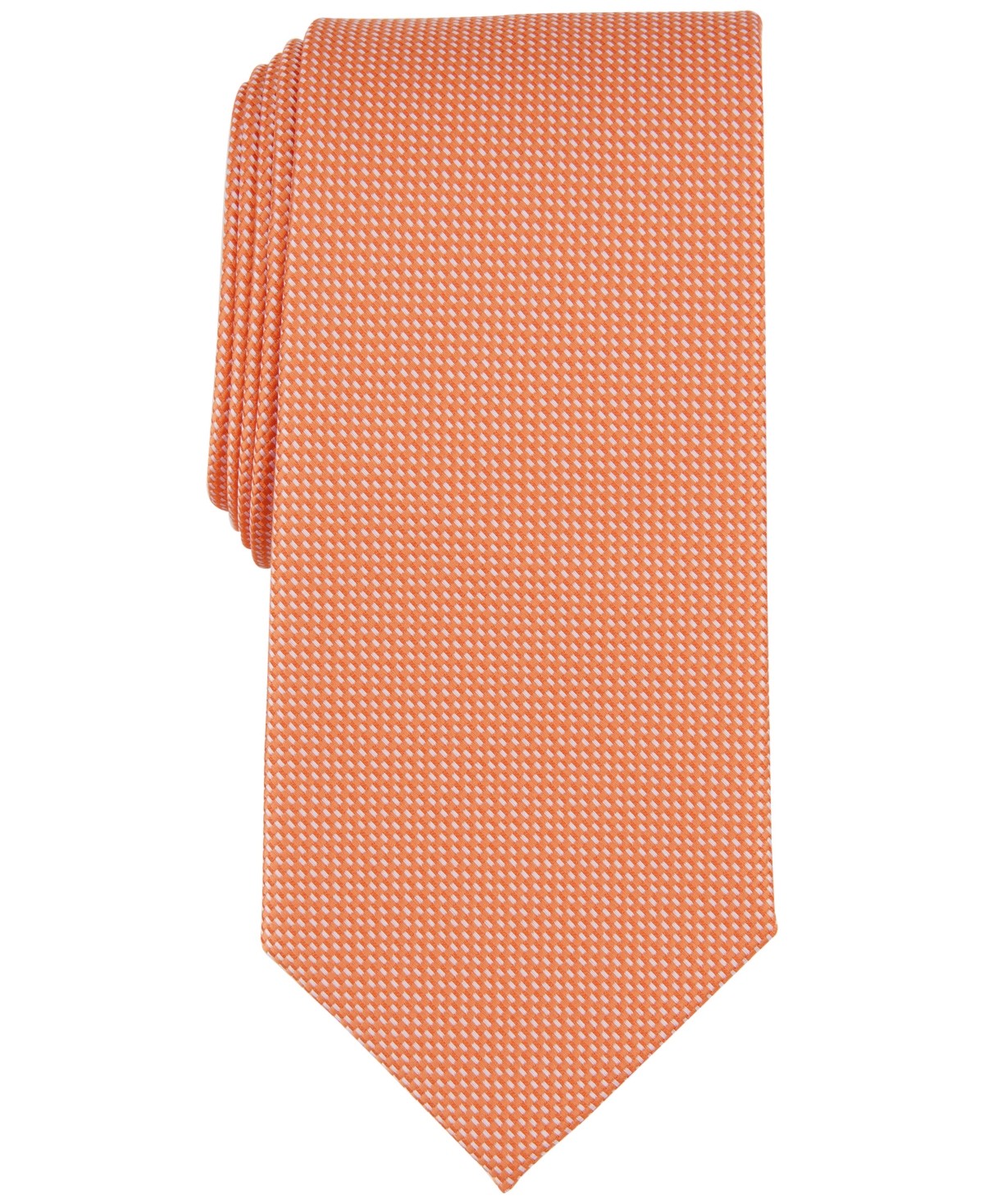 Club Room Mens Regular fit Tie Necktie One Size Orange Textured
