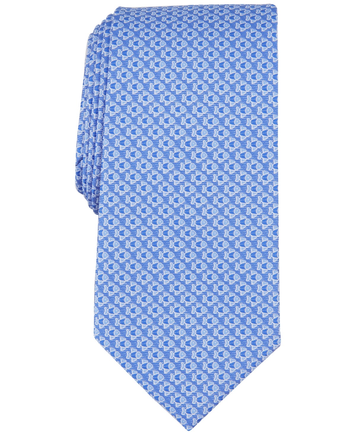 Club Room Men Regular fit Tie Necktie One Size Blue Davie Fish