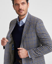 Nautica Men's Modern-Fit Gray Check Tweed Sport Coat 38 R Grey Check