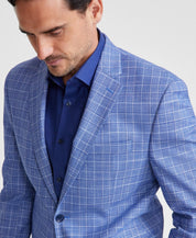 Michael Kors Mens Classic fit Sport Coat Blazer 40 L Blue Check