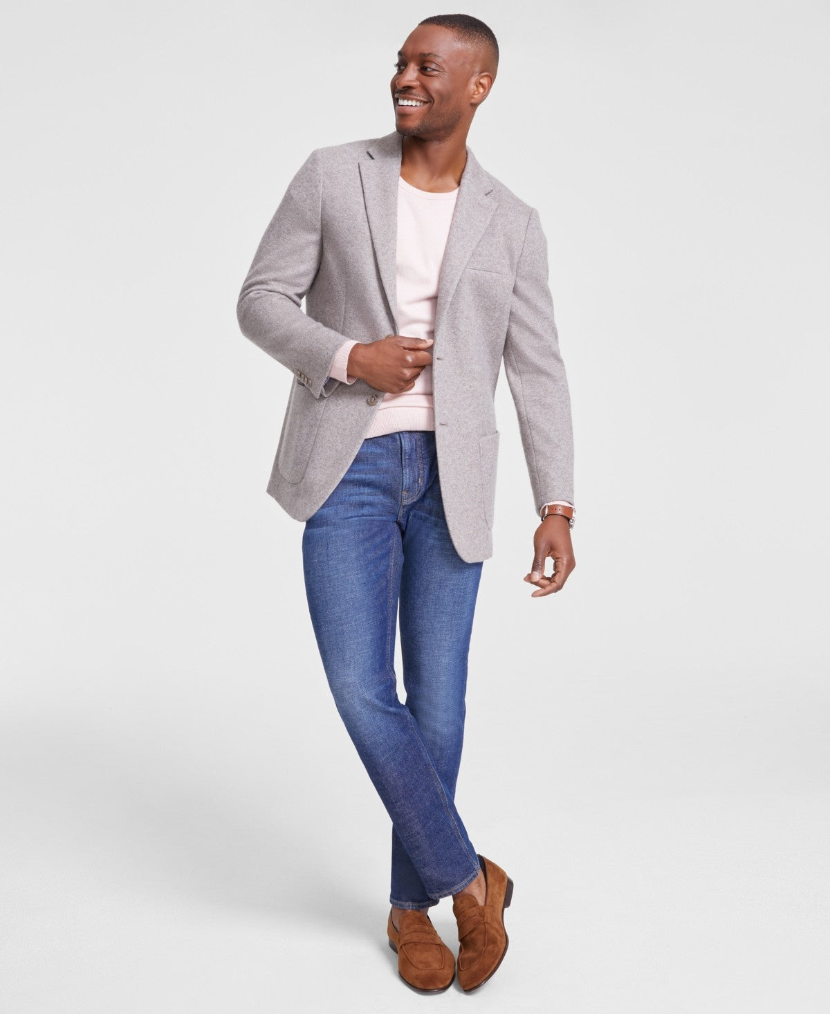 Tommy Hilfiger Mens Modern fit Sport Coat Blazer 42 L Beige Solid