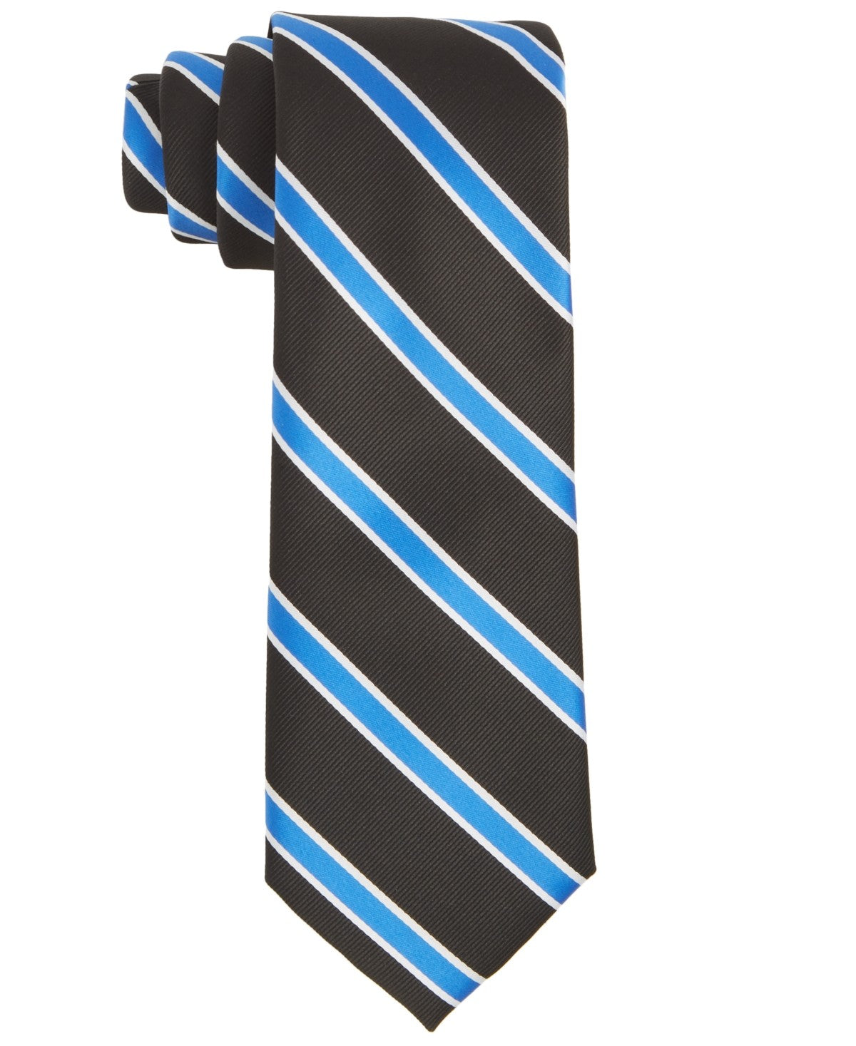 TAYION Mens Regular fit Tie Necktie One Size Black Blue Striped
