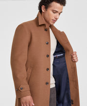 Tommy Hilfiger Mens Melange Overcoat Coat 40R Dark Camel Brown