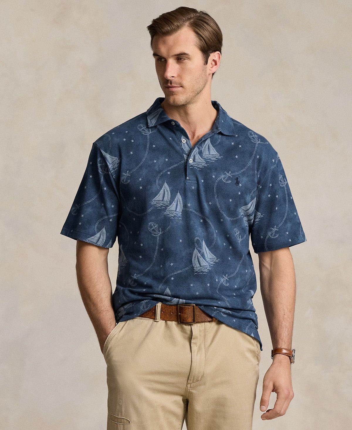 Polo Ralph Lauren Mens Regular fit Short Sleeve Polo Shirt XLT Navy Blue