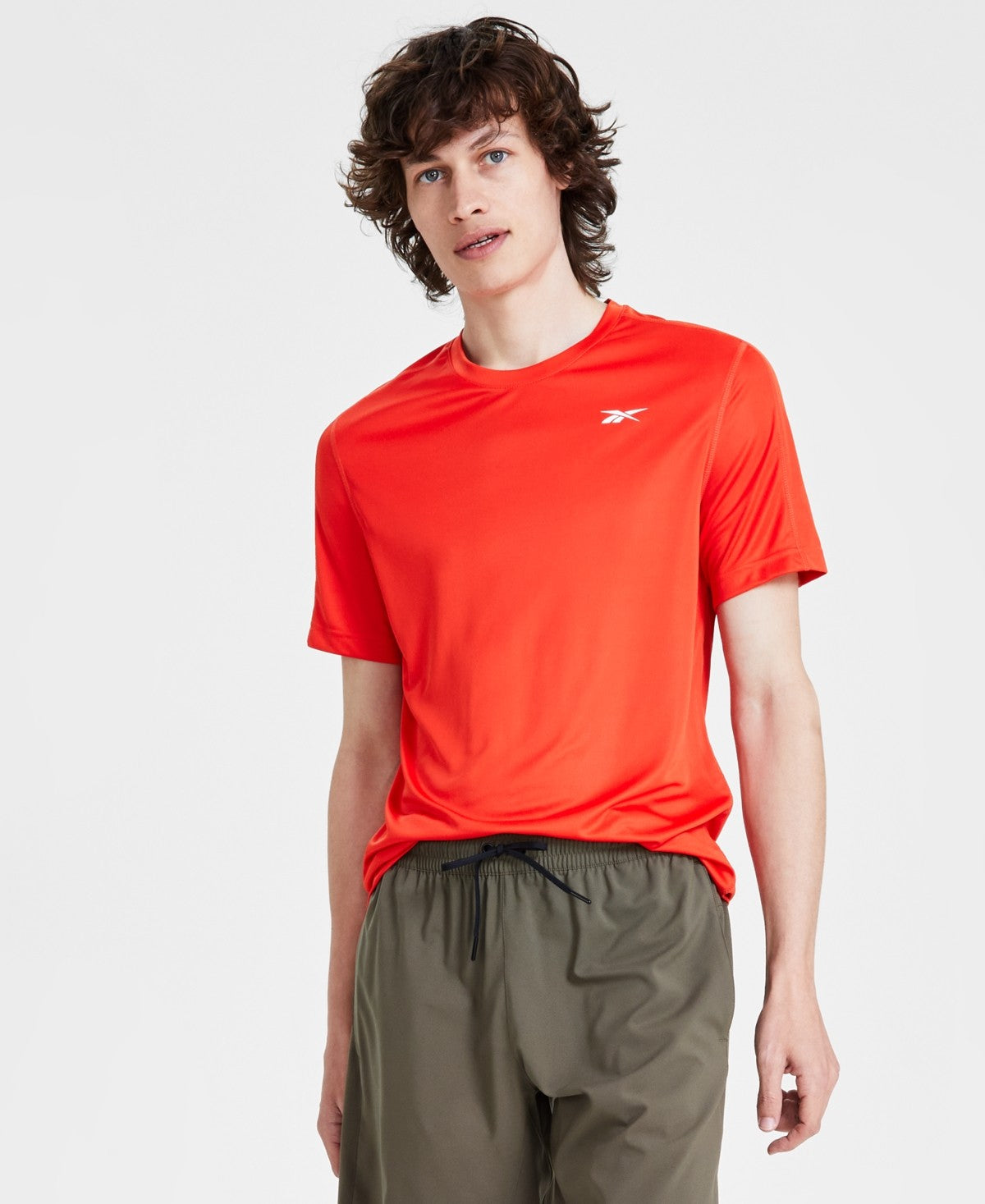 Reebok Mens Regular fit Short Sleeve T-Shirt Shirt Large Red Solid