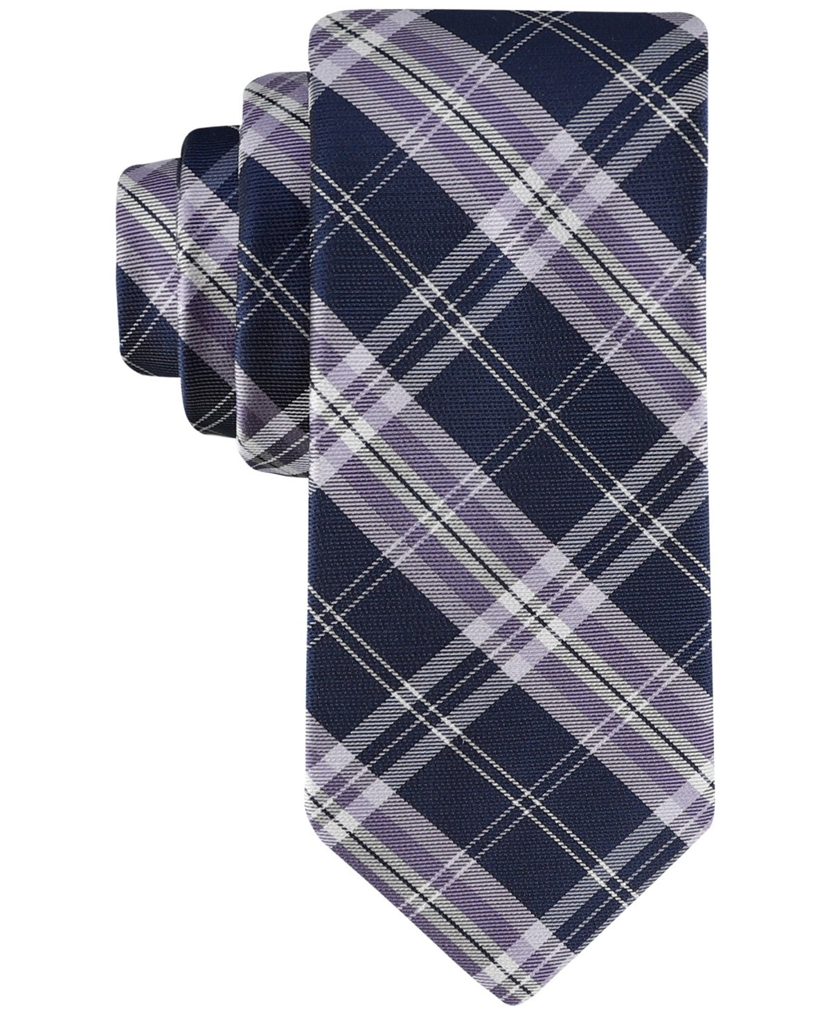 Tommy Hilfiger Mens Regular fit Tie Necktie One Size Blue Purple Plaid