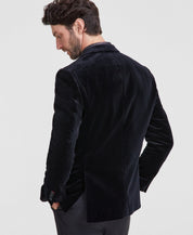 Hugo Boss Mens Modern fit Velvet Sport Coat Blazer 40 R Black Solid