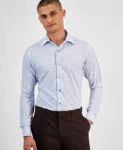 Alfani Mens Slim fit Dress Shirt XL 17-17.5 36-37 Light  Blue
