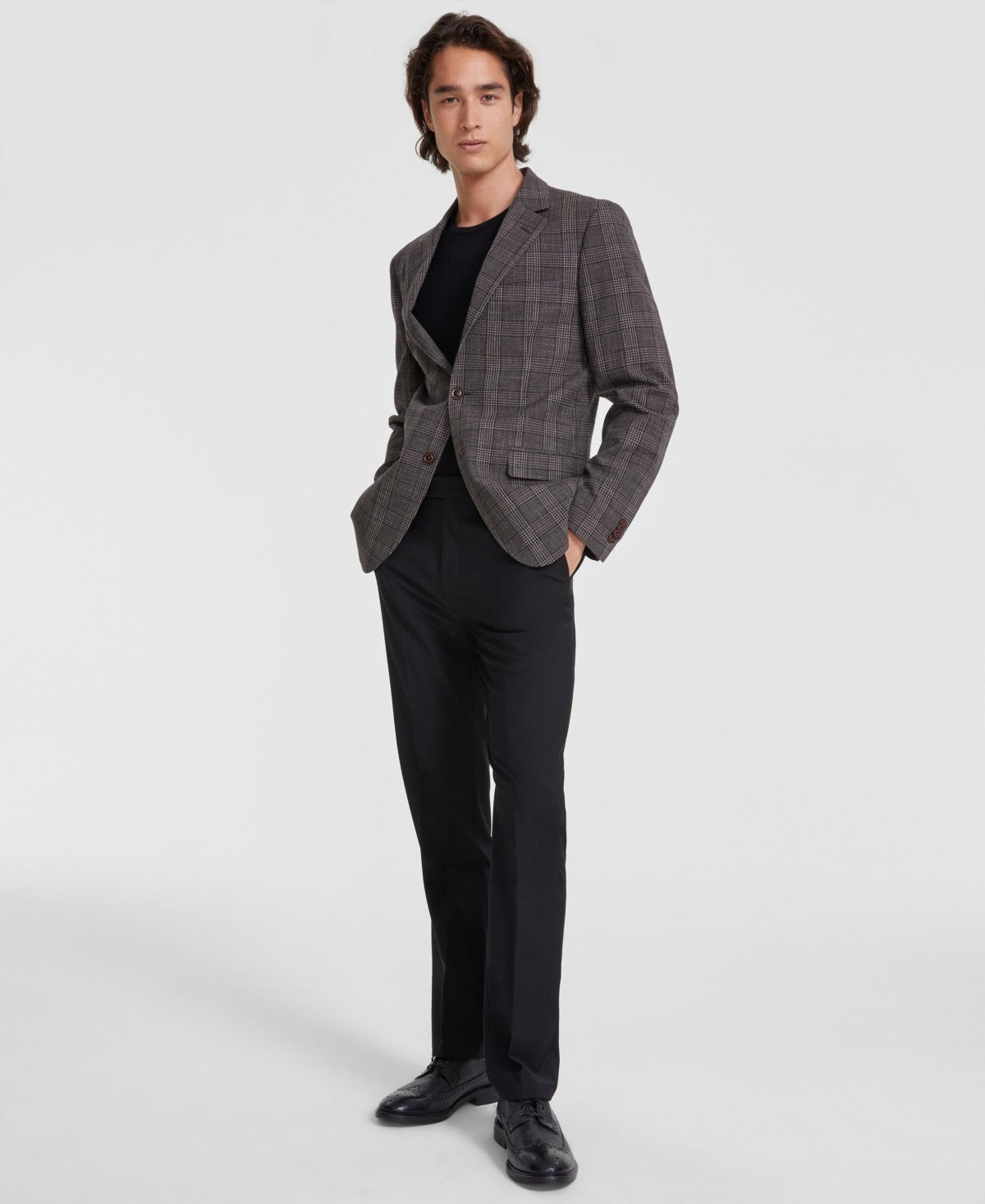 Vince Camuto Mens Slim fit Sport Coat Blazer 35 S Brown