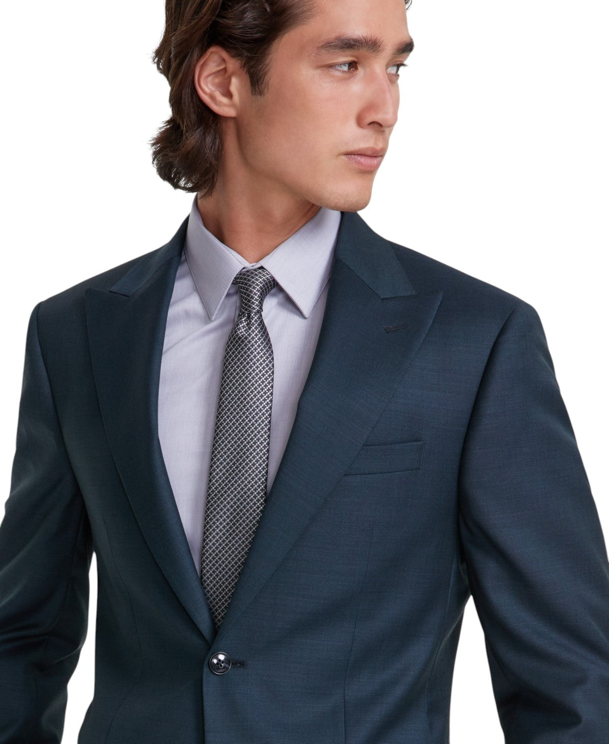 Calvin Klein Mens Slim fit Wool Sport Coat Blazer 42 L Dark Teal Green Solid