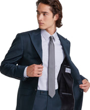 Calvin Klein Mens Slim fit Wool Sport Coat Blazer 42 L Dark Teal Green Solid