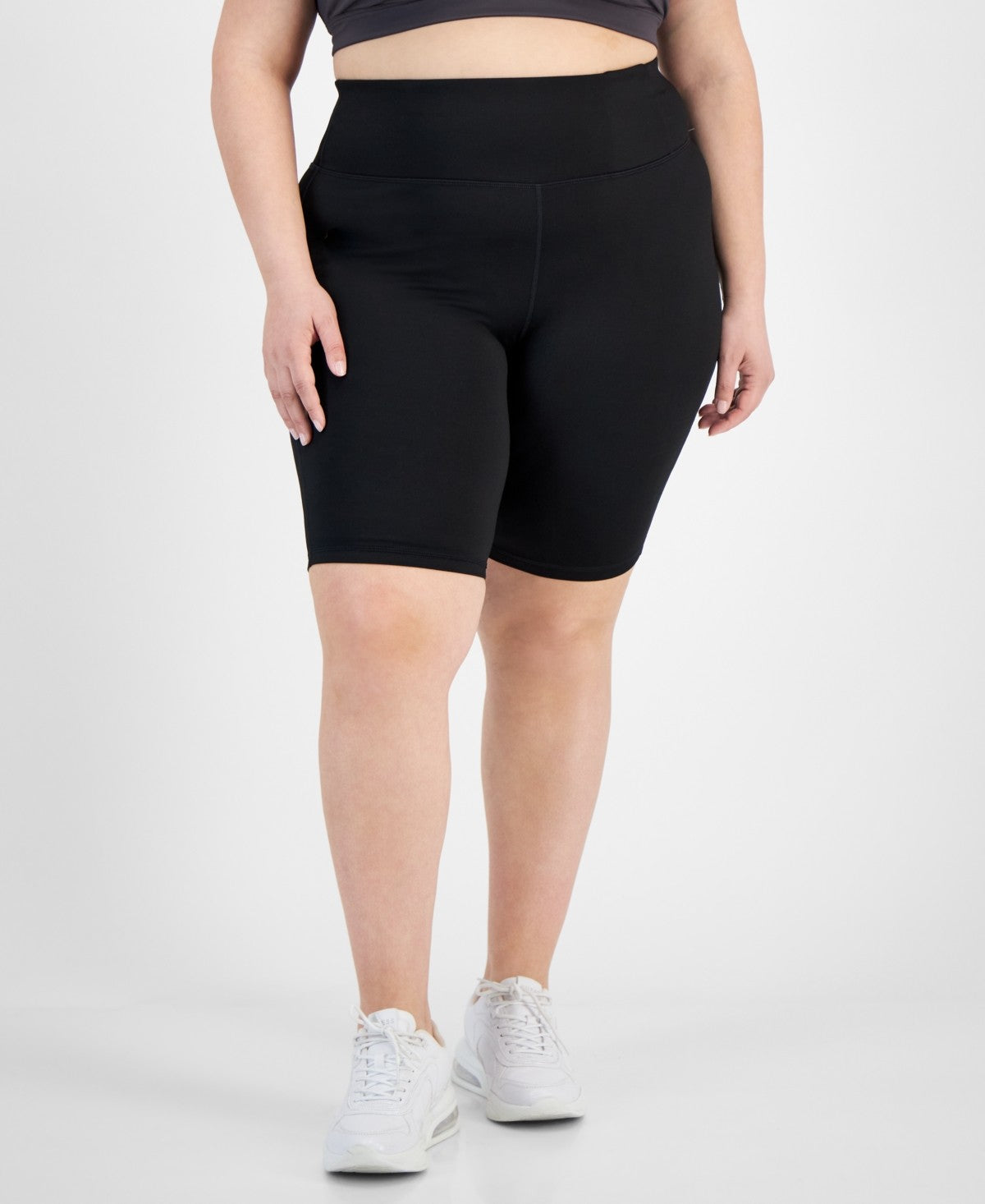 ID Ideology Womens Regular fit High Waisted Athletic Shorts 3X Black Solid