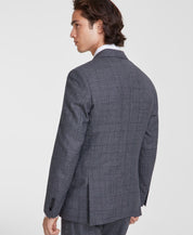 Calvin Klein Mens Slim fit Double Breasted Suit Jacket Blazer 38 R Grey Plaid
