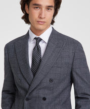 Calvin Klein Mens Slim fit Double Breasted Suit Jacket Blazer 38 R Grey Plaid