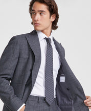 Calvin Klein Mens Slim fit Double Breasted Suit Jacket Blazer 38 R Grey Plaid