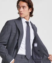 Calvin Klein Mens Slim fit Double Breasted Suit Jacket Blazer 40 S Grey Plaid