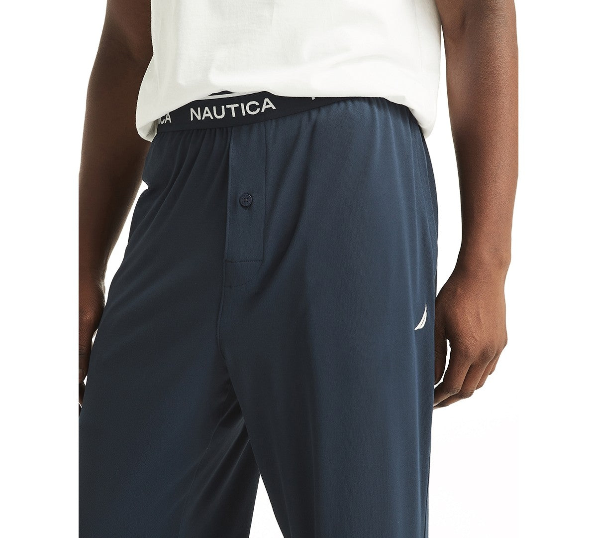 Nautica Mens Jogger Pajama Pants Navy Medium