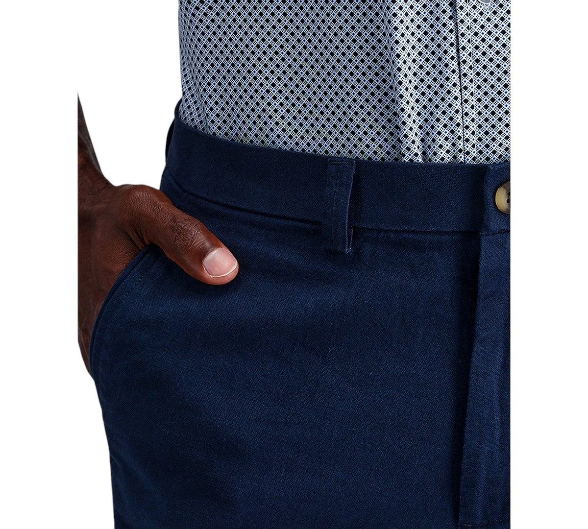 Kenneth Cole Mens Slim fit Dress Pants 42 / 30 Navy Blue Solid Stretch