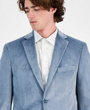Alfani Mens Slim fit Velvet Sport Coat Blazer 46 R Light Blue Solid