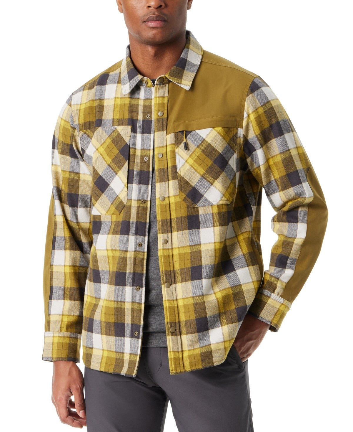 Bass Outdoor Men Regular fit Shacket Coat Medium Green Plaid