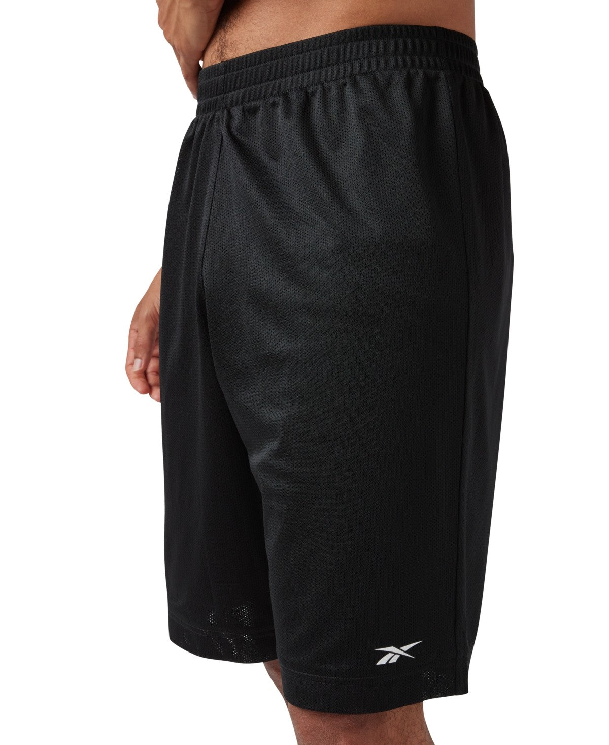 Reebok Mens Regular fit Casual Mesh Basketball Shorts Large / 10 Black Solid