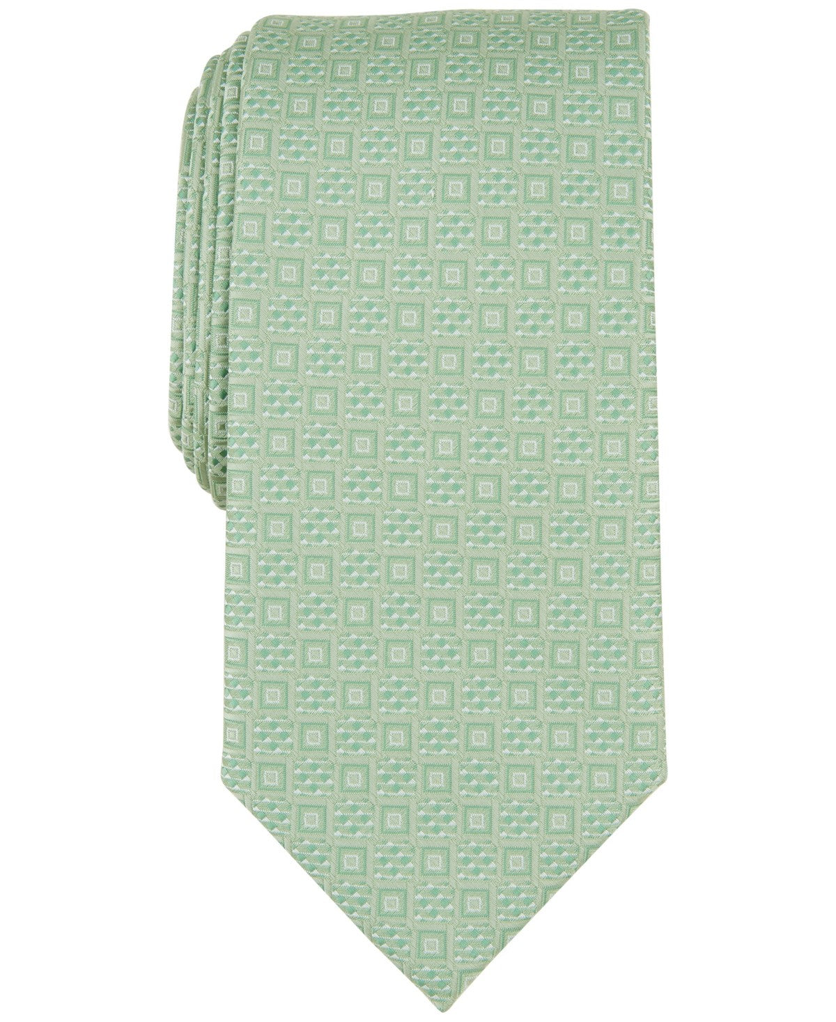 Perry Ellis Mens Tie Necktie One Size Green Randall Neat Square