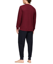 Tommy Hilfiger Mens Waffle Knit Long Sleeve Crewneck T-Shirt Port XL