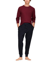 Tommy Hilfiger Mens Waffle Knit Long Sleeve Crewneck T-Shirt Port XL