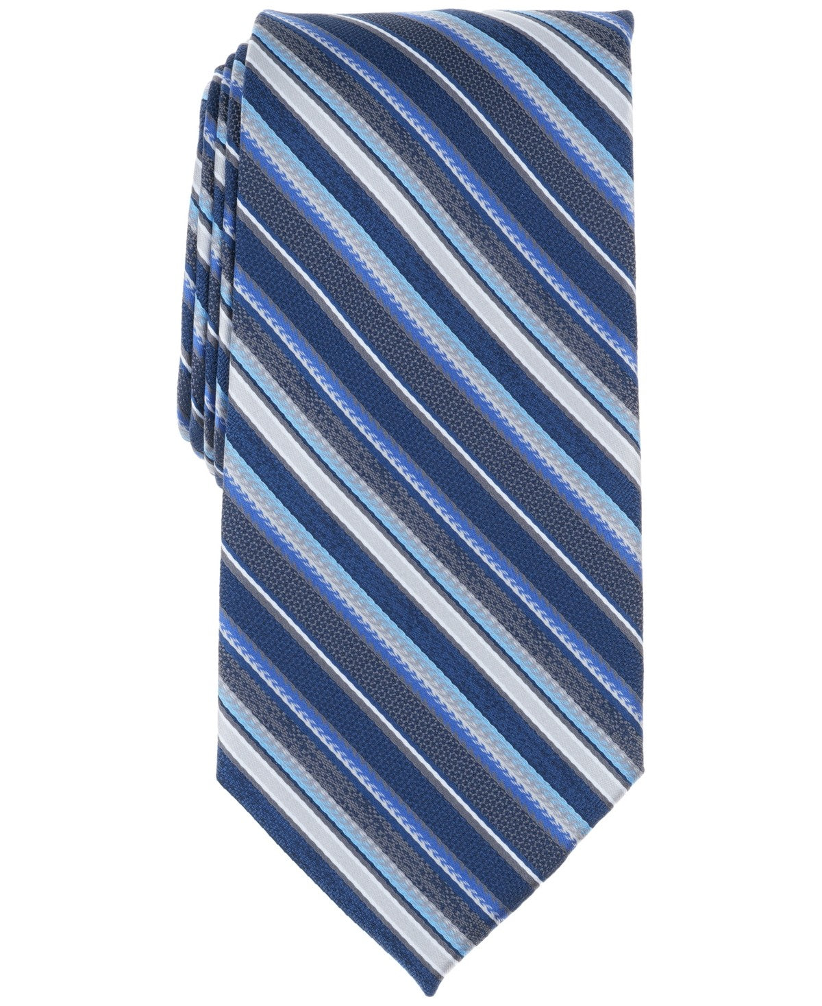 Perry Ellis Mens Holdren Stripe Neck Tie Blue Navy