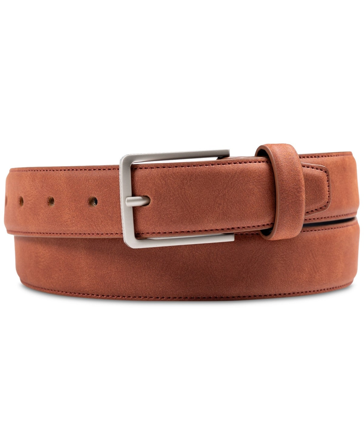 Alfani Mens Faux Suede Belt Medium 34-36 Brown