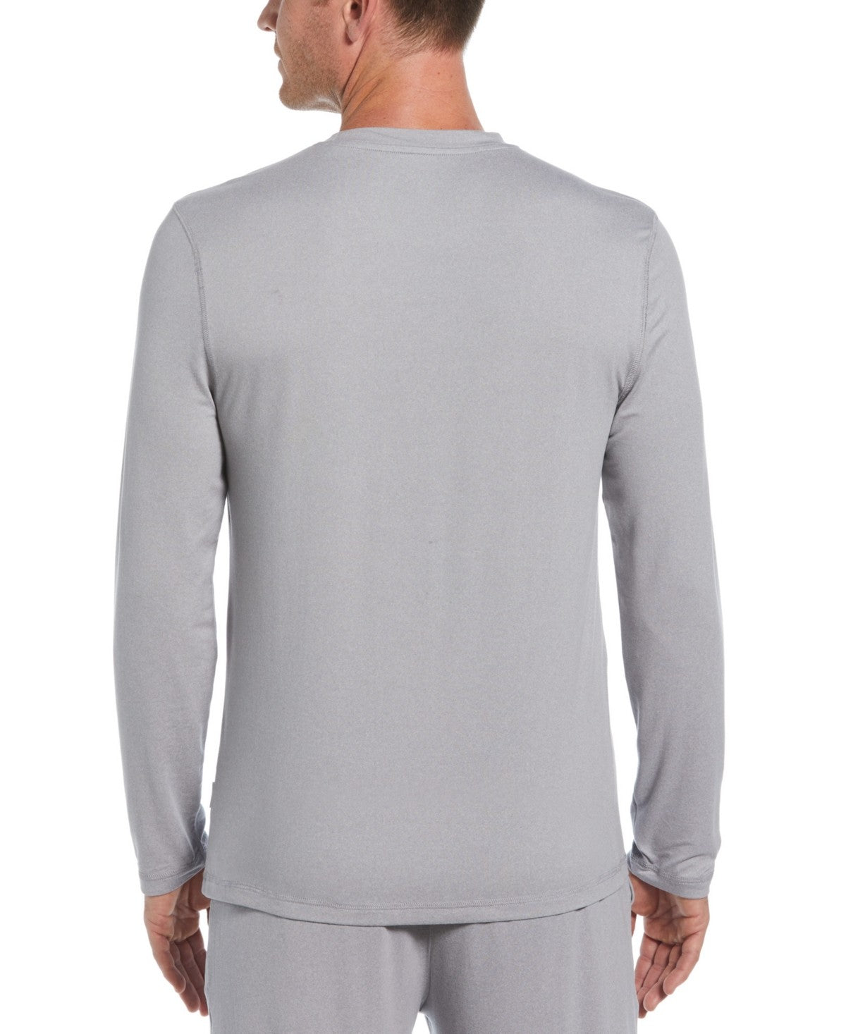 Perry Ellis Portfolio Mens Long Sleeve Crewneck T-Shirt Light Gray Htr XL