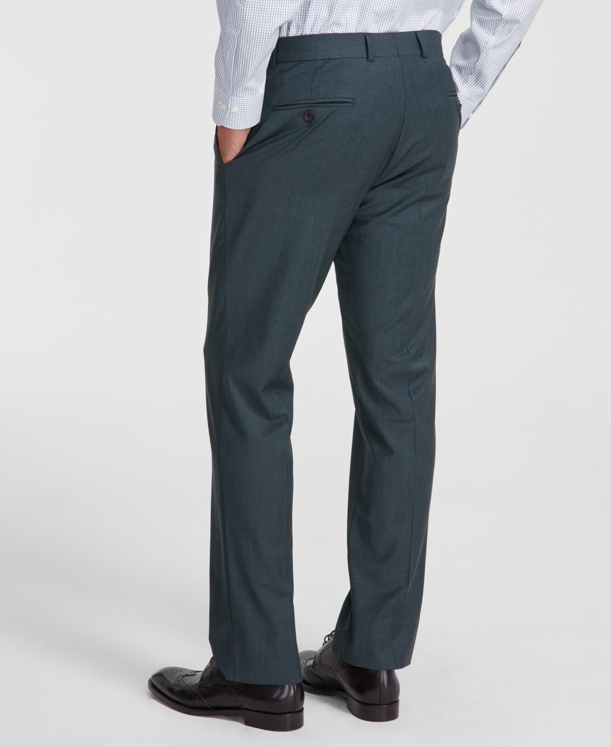 Brooks Brothers Mens Classic fit Dress Pants 44 / 32 Dark Green Solid Stretch